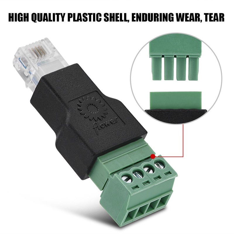 Zerone RJ11 Screw Terminal Adaptor, EIA/TIA 568B Wiring Standard, Shields Outside Electromagnetic Signal Interference, Compatible with Modem, 1 Pack - Image 3